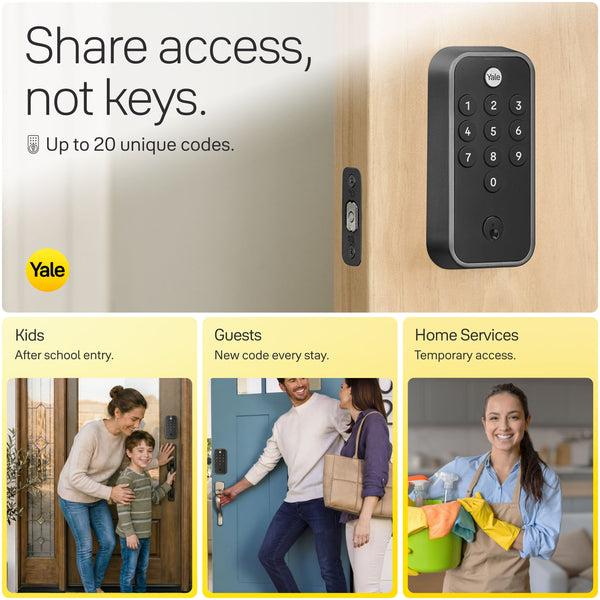 Yale - Code Keypad Deadbolt - Black Suede