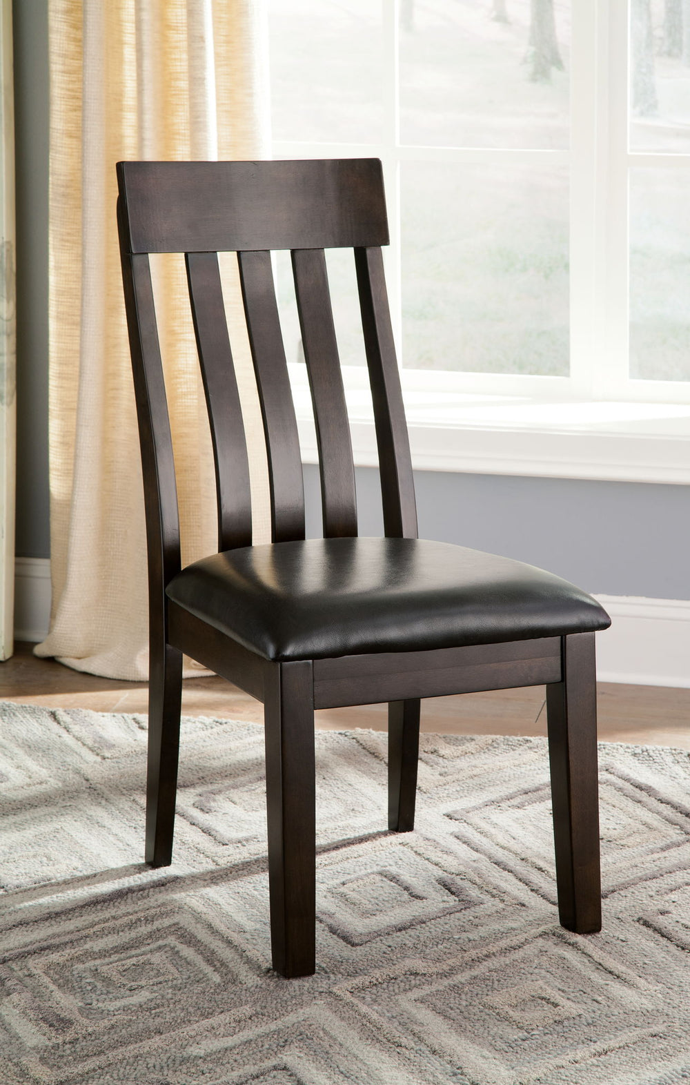 Haddigan - Silla de comedor tapizada (juego de 2) - Marrón oscuro