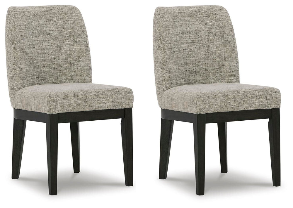 Burkhaus - Silla de comedor tapizada (juego de 2) - Beige / Marrón oscuro