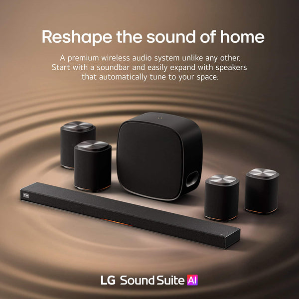 LG - Sound Suite M5 Wireless Spatial Speaker with Wi-Fi and Apple Airplay 2 - Black