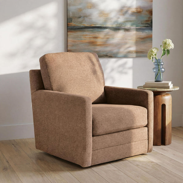 Dishford - Swivel Accent Chair #lightbrown
