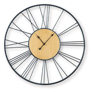 Brockett - Reloj de Pared - Negro / Natural