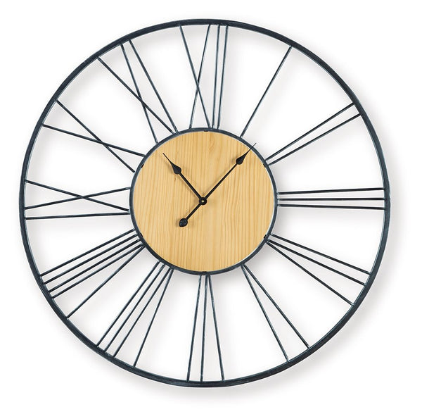 Brockett - Reloj de Pared - Negro / Natural