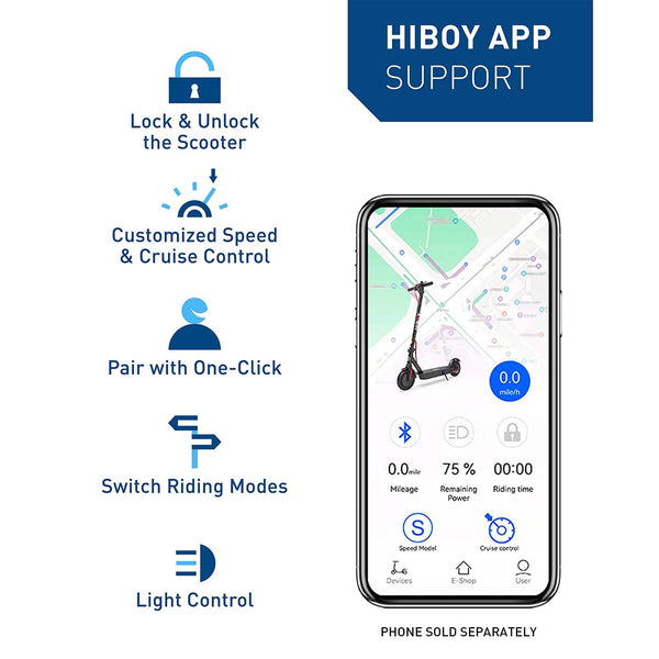 HiBoy - KS4 Pro Foldable Electric Scooter w/ 25 mi Max Operating Range & 19 mph Max Speed - Black