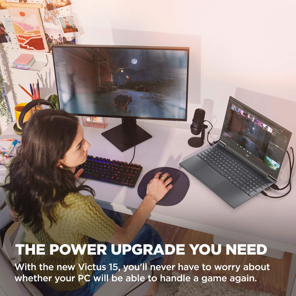 HP - Victus 15.6" Full HD Gaming Laptop - AMD Ryzen 5 7535HS (2023) - 8GB DDR5 Memory - NVIDIA GeForce RTX 3050 - 512GB SSD - Mica Silver