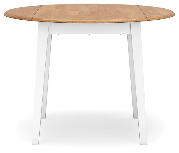 Gesthaven - Round Dining Room Drop Leaf Table #white