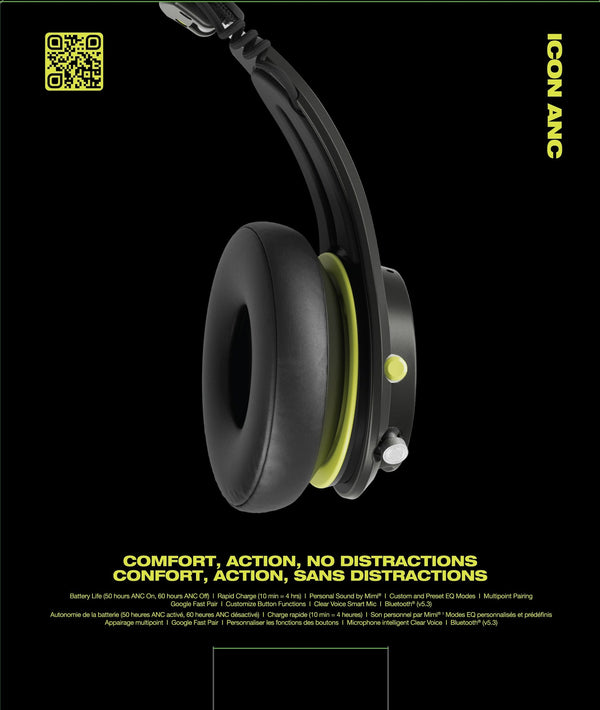 Skullcandy - Icon ANC Over-the-Ear Noise Canceling Wireless Headphones - Black