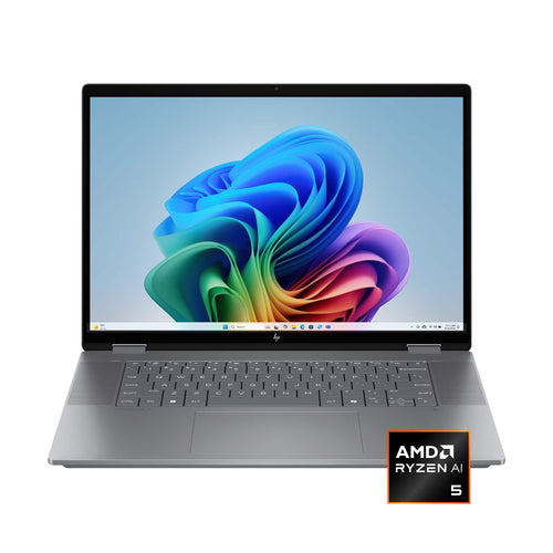 HP - OmniBook X Flip 2-in-1 - 16" 2K Touch-Screen Laptop - AMD Ryzen AI 5 340 (2025) - 16GB Memory - 512GB SSD - Copilot+ PC - Meteor Silver