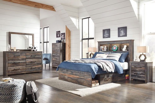 Drystan - Bookcase Bed With Storage Set #full