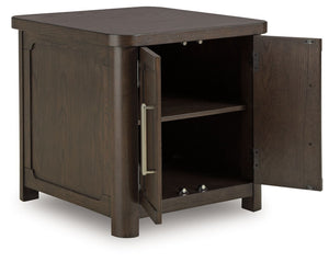 Breckington - Mesa auxiliar rectangular de 2 puertas - Marrón oscuro