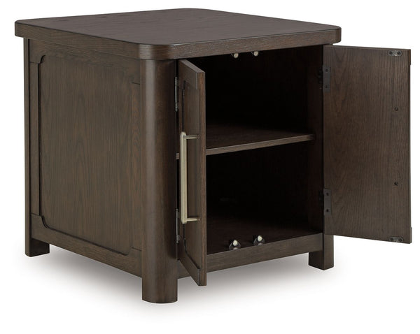 Breckington - Mesa auxiliar rectangular de 2 puertas - Marrón oscuro