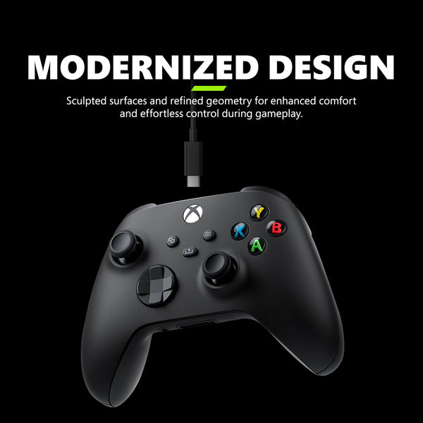Microsoft - Xbox Wireless Controller + USB-C Cable for Xbox Series X, Xbox Series S, Xbox One, PCs, and Cloud-Enabled Devices - Carbon Black + USB-C