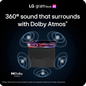 LG - gram Book 16" Copilot+ PC Touchscreen Laptop with AMD Ryzen AI 7 445 -16GB RAM -1TB SSD - Titan Black