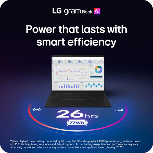 LG - gram Book 16" Copilot+ PC Touchscreen Laptop with AMD Ryzen AI 7 445 -16GB RAM -1TB SSD - Titan Black