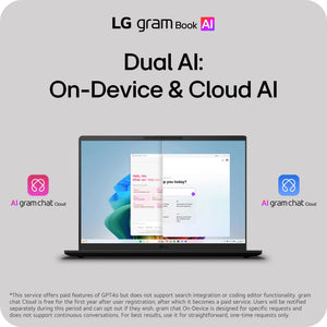 LG - gram Book 16" Copilot+ PC Touchscreen Laptop with AMD Ryzen AI 7 445 -16GB RAM -1TB SSD - Titan Black