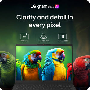 LG - gram Book 16" Copilot+ PC Touchscreen Laptop with AMD Ryzen AI 7 445 -16GB RAM -1TB SSD - Titan Black