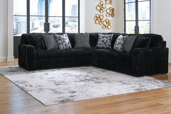 Midnight-Madness - Sectional Set #4pc.-3-piecesectional,ottoman