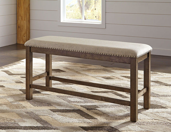 Moriville - Rectangular Dining Table Set - Counter Height #6pc.table,4barstools,bench|7pc.table,4barstools,bench,server