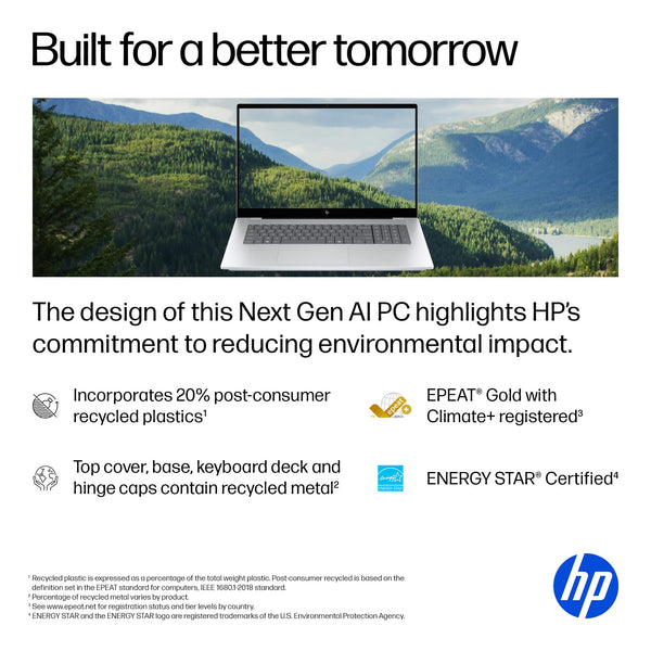 HP - OmniBook X - 17.3" FHD Touch-Screen Laptop - Intel Core Ultra 7 256V (2024) - 16GB Memory - 1TB SSD - Copilot+ PC - Glacier Silver