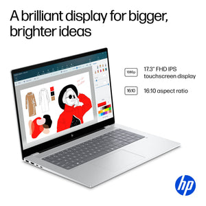 HP - OmniBook X - 17.3" FHD Touch-Screen Laptop - Intel Core Ultra 7 256V (2024) - 16GB Memory - 1TB SSD - Copilot+ PC - Glacier Silver