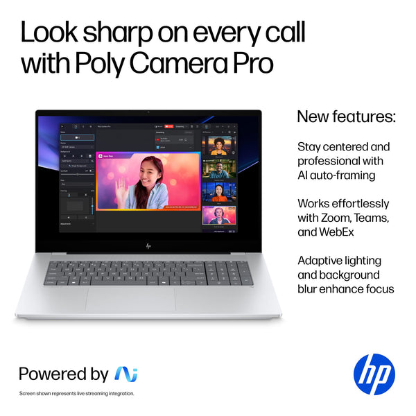 HP - OmniBook X - 17.3" FHD Touch-Screen Laptop - Intel Core Ultra 7 256V (2024) - 16GB Memory - 1TB SSD - Copilot+ PC - Glacier Silver