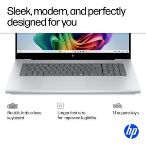 HP - OmniBook X - 17.3" FHD Touch-Screen Laptop - Intel Core Ultra 7 256V (2024) - 16GB Memory - 1TB SSD - Copilot+ PC - Glacier Silver
