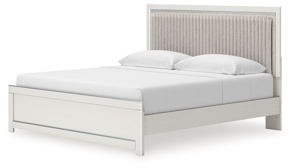 Zuraleus - Upholstered Panel Platform Bed With Roll Slats #white #king