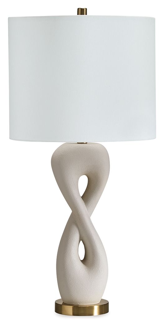 Judrich - Lámpara de mesa Poly - Acabado blanco/dorado
