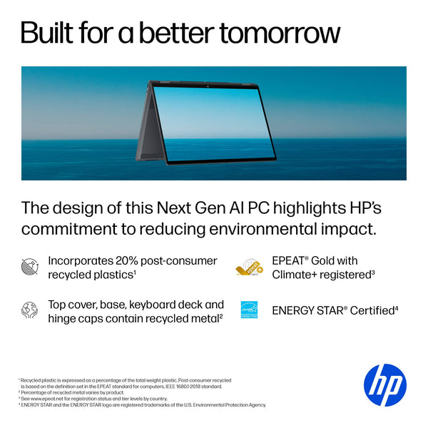 HP - OmniBook X Flip 2-in-1 - Copilot+ PC - 16" 2K Touch-Screen Laptop - Intel Core Ultra 7 256V '24 - 16GB Memory - 1TB SSD - Eclipse Gray