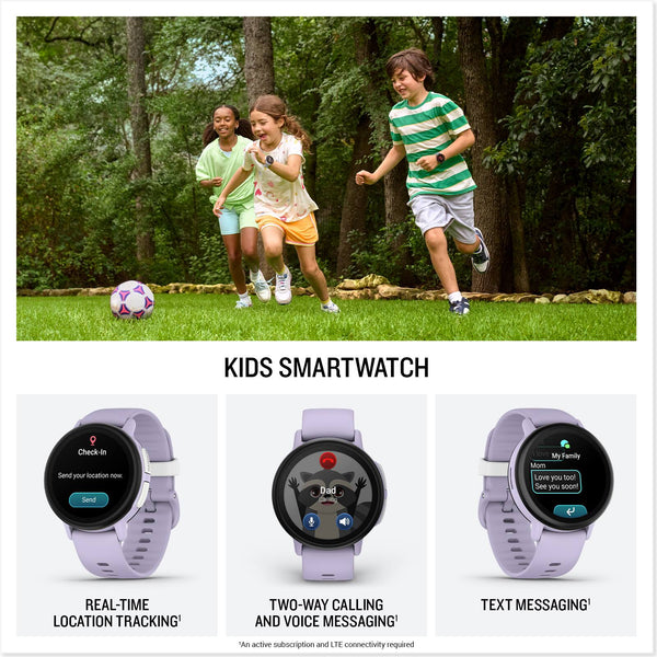 Garmin - Bounce 2 GPS Kids Smartwatch 43mm Fiber-reinforced polymer - Light Purple - (2025)