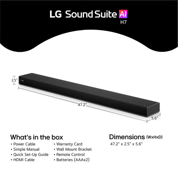 LG - Sound Suite H7 Soundbar with Dolby Atmos FlexConnect - Black