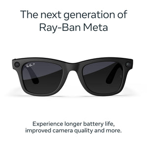 Ray-Ban Meta - Wayfarer (Gen 2) glasses with Meta AI, Audio, Photo, Video Compatibility - Polarized Graphite lenses - Matte Black