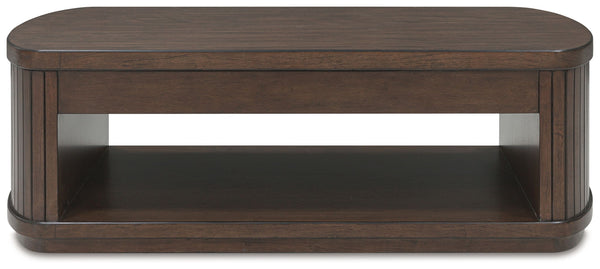 Korestone - Mesa de centro elevable - Marrón oscuro