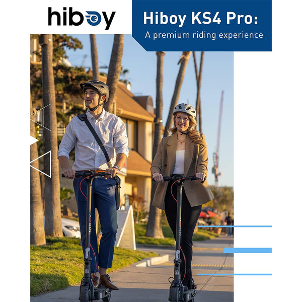 HiBoy - KS4 Pro Foldable Electric Scooter w/ 25 mi Max Operating Range & 19 mph Max Speed - Black