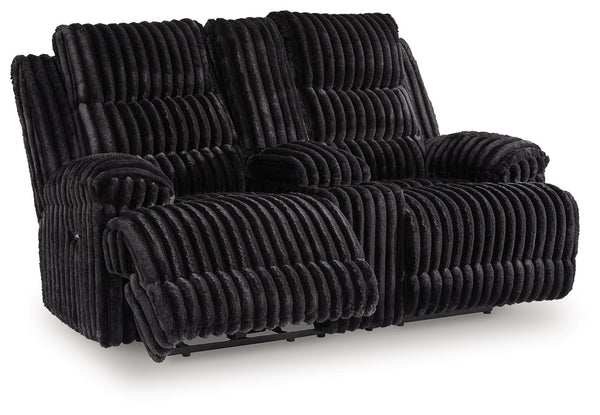 Rhine Falls - Double Reclining Power Loveseat With Console - Onyx