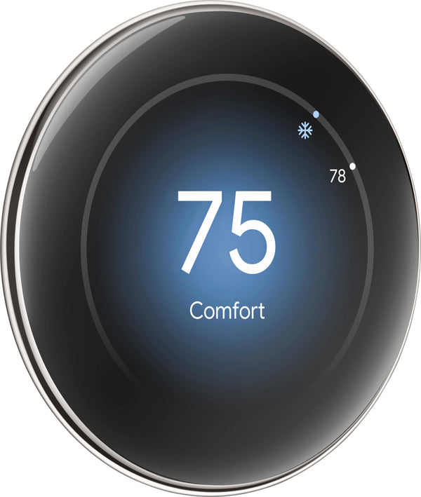 Google - Nest Learning Thermostat (4th gen) with Nest Temperature Sensor (2nd gen) - Polished Silver