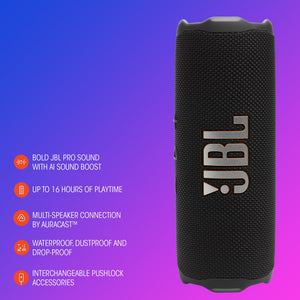 JBL - Flip 7 - Portable waterproof and drop-proof speaker - 2025 - Black