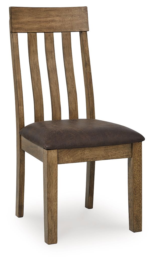 Urbinforte - Silla auxiliar tapizada de comedor (Juego de 2) - Marrón claro