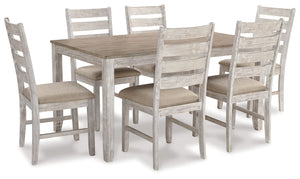 Skempton - Juego de mesa de comedor (7 piezas) - Blanco