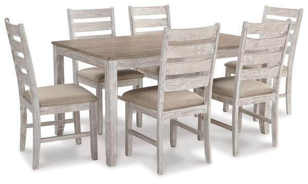 Skempton - Juego de mesa de comedor (7 piezas) - Blanco