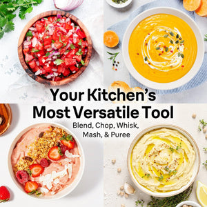 Braun - MultiQuick Smart-Speed Hand Blender with 500 Watts of Power, Whisk, Masher, and 6-Cup Food Processor - Stainless Steel