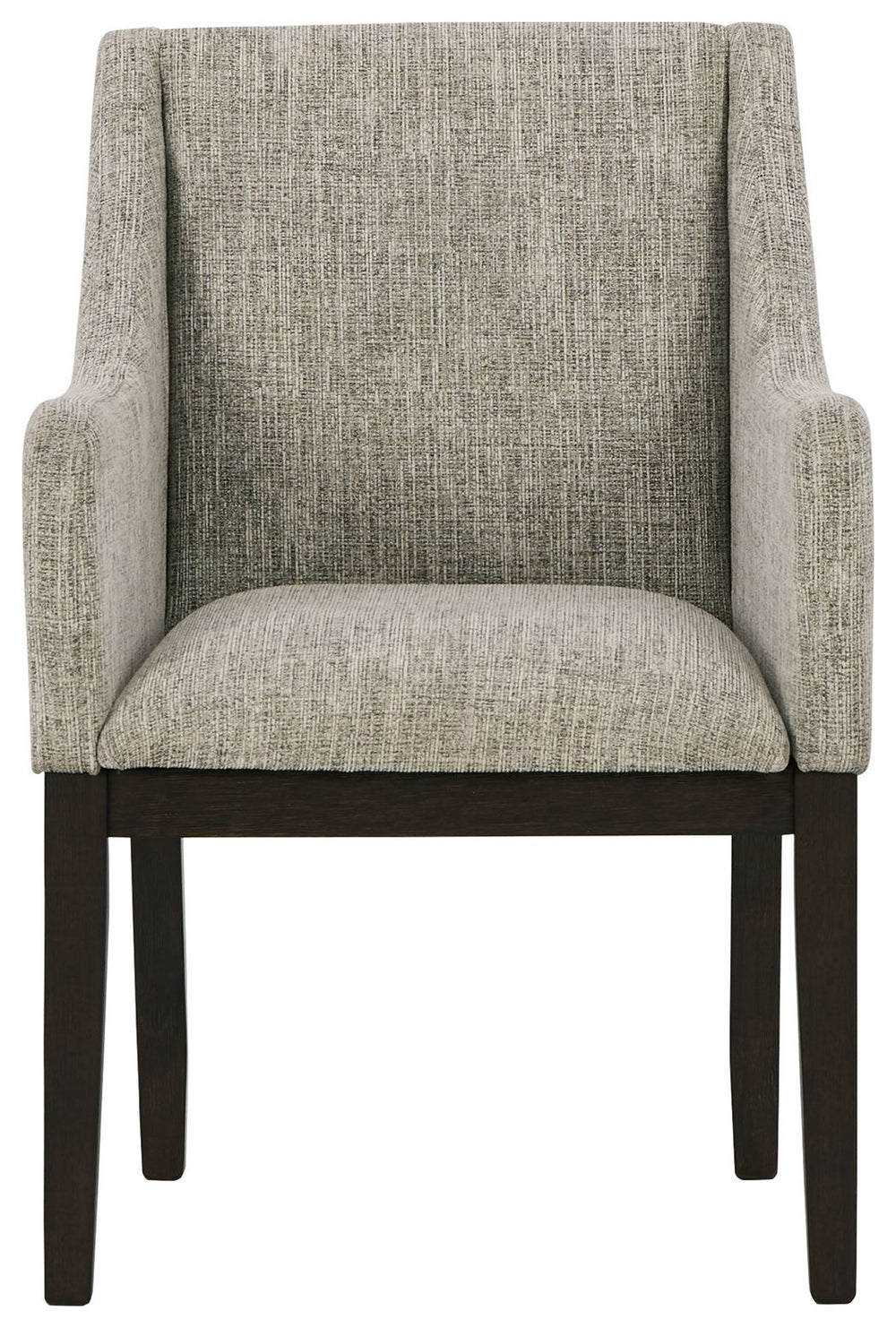 Burkhaus - Silla de comedor tapizada con apoyabrazos (Set de 2) - Beige / Marrón oscuro