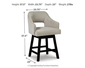 Tallenger - Upholstered Swivel Barstool (Set of 2) #beige #24''wx23''dx38''h