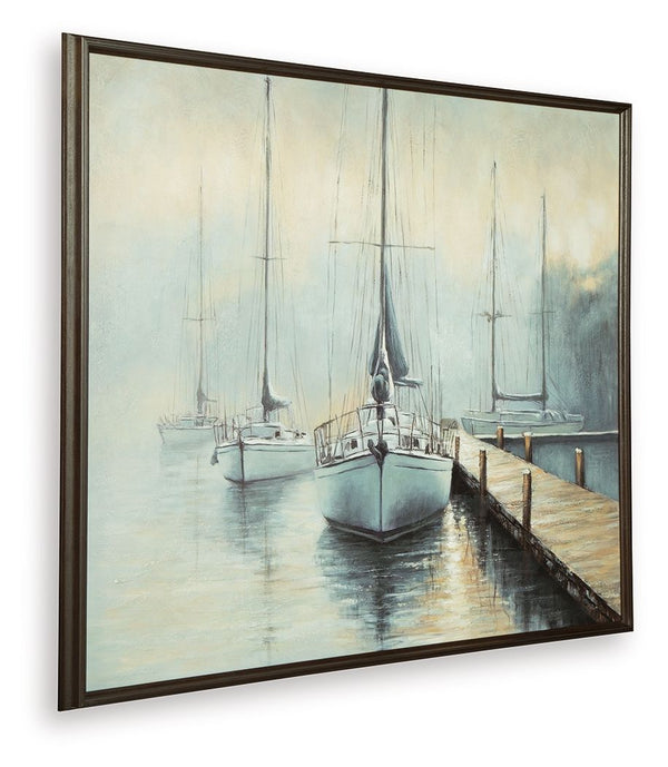 Worthney - Arte de pared - Azul / Blanco / Marrón