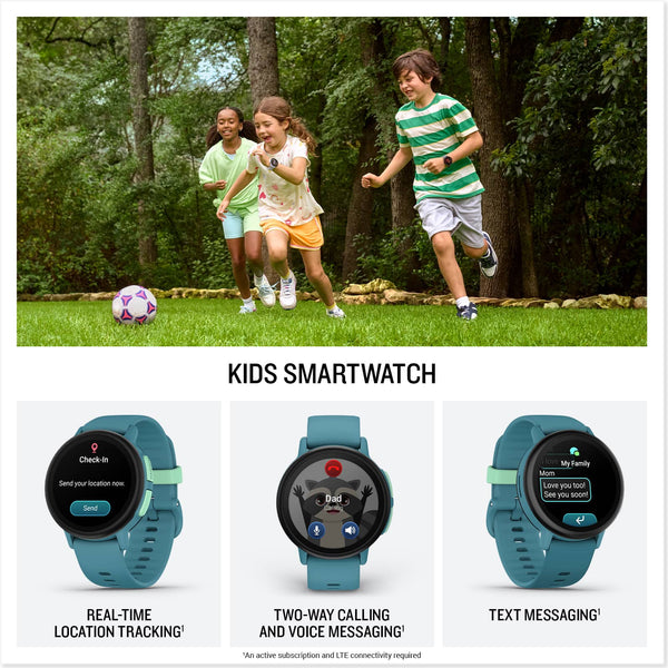 Garmin - Bounce 2 GPS Kids Smartwatch 43mm Fiber-reinforced polymer - Turquoise - (2025)