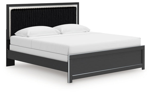 Zuraleus - Upholstered Panel Bed #black #king