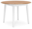 Gesthaven - Round Dining Room Drop Leaf Table #white