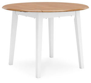 Gesthaven - Round Dining Room Drop Leaf Table #white