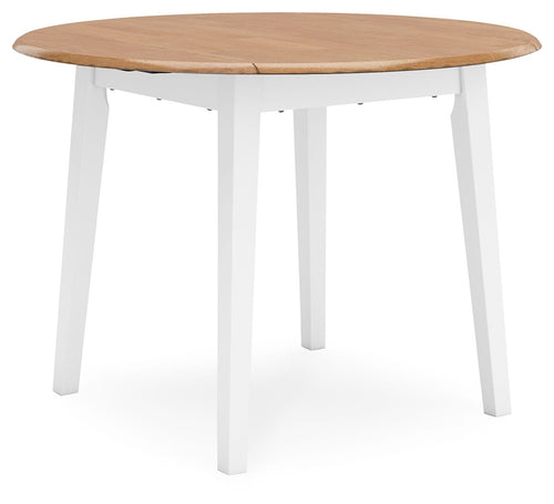 Gesthaven - Round Dining Room Drop Leaf Table #white