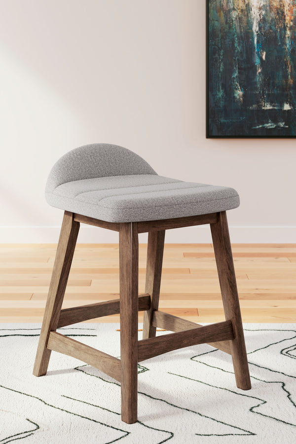 Lyncott - Upholstered Barstool (Set of 2) #lightgray